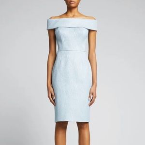 RICKIE FREEMAN BY TERI JOHN | Off- Shoulder Metallic Jacquard Sheath Dress (4)